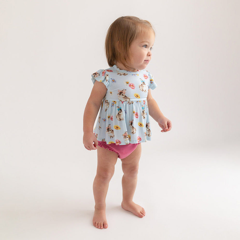Tinsley Jane Ruffled Cap Sleeve Peplum Ruffled Bummie Set