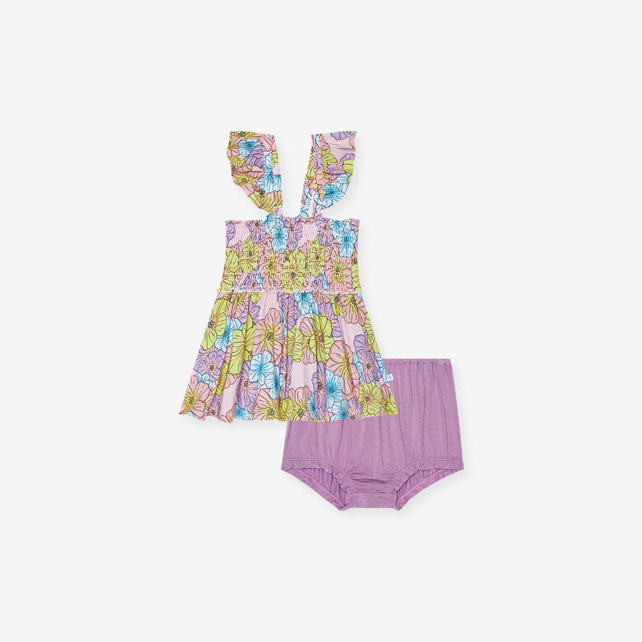 Kourtney Smocked Babydoll Bummie Set