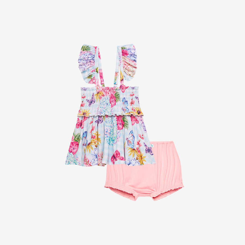 Nicolette Smocked Babydoll Bummie Set