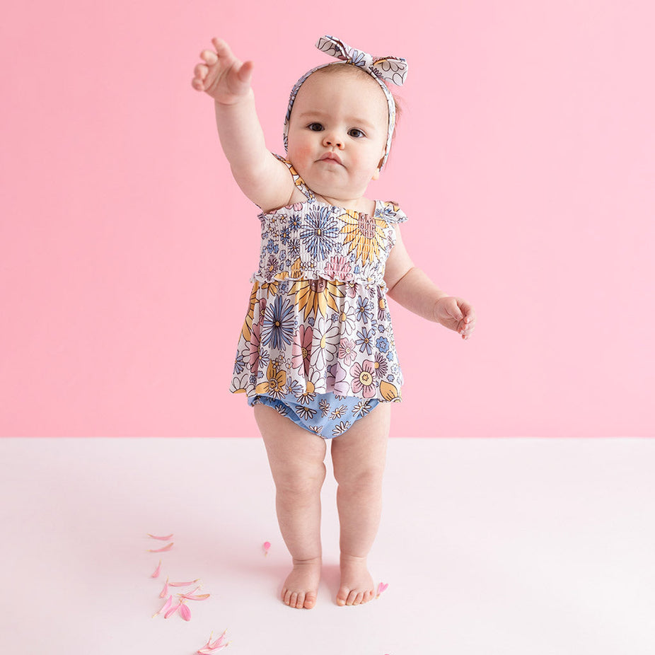Presley Jane Smocked Babydoll Bummie Set