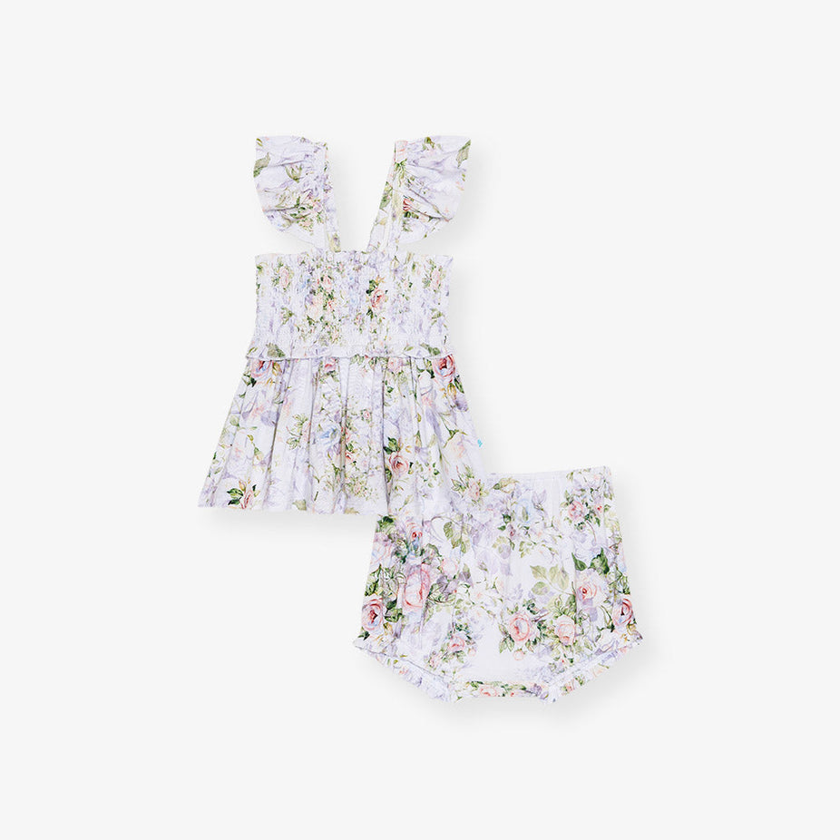 Vanna Smocked Babydoll Bummie Set