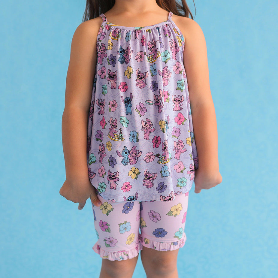 Disney Tropical Angel Sleeveless Top Ruffled Short Set