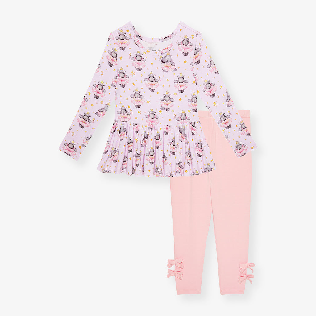 Philomena Peplum Bow Legging Set