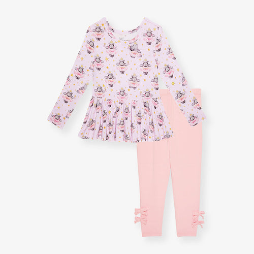 Philomena Peplum Bow Legging Set