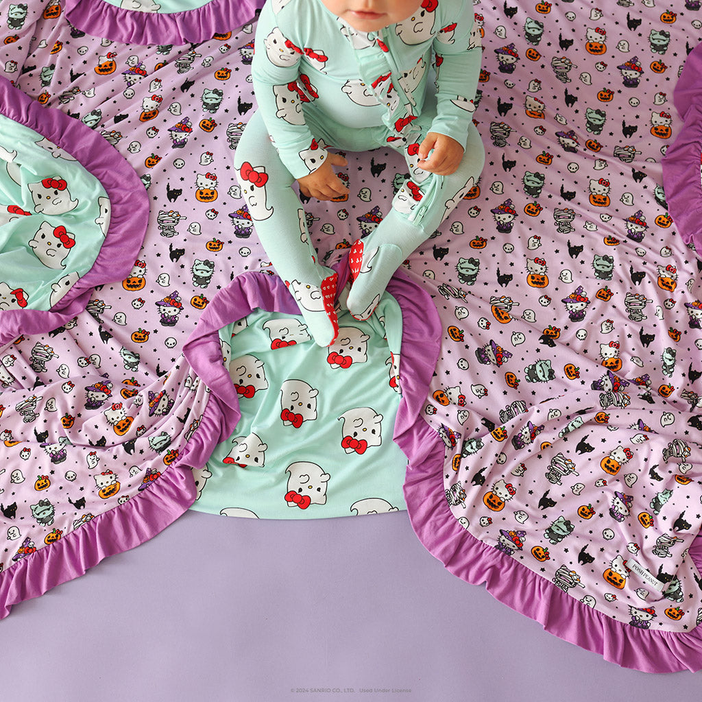 Hello Kitty® Monsters & Ghost Ruffled Luxe Patoo® Blanket