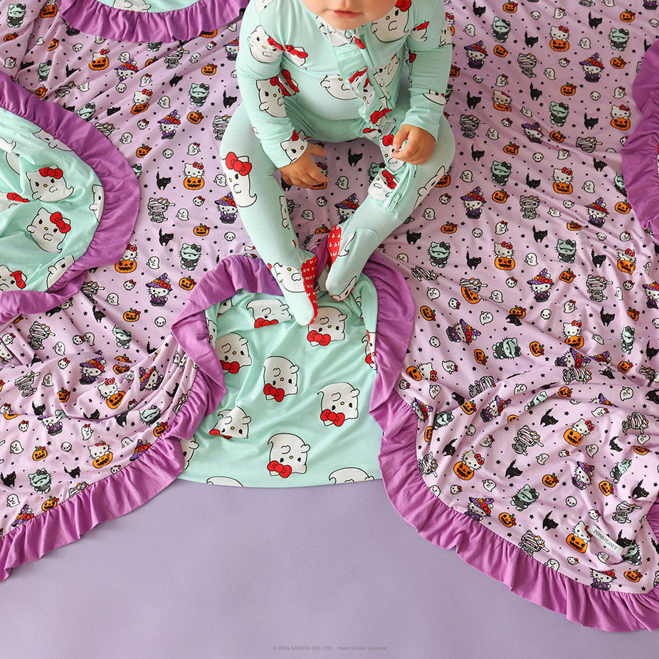 Hello Kitty® Monsters & Ghost Ruffled Luxe Patoo® Blanket