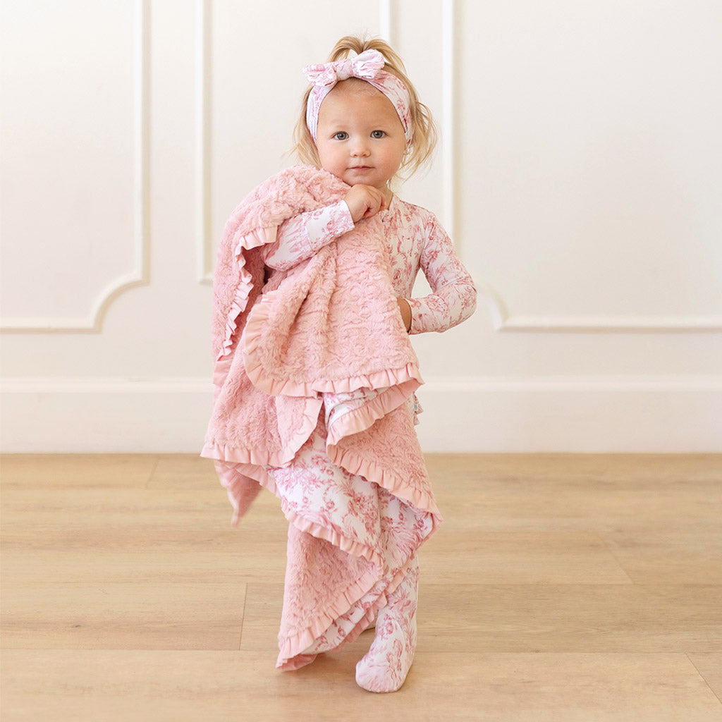 Antoinette Minky Ruffled Luxette Patoo® Blanket