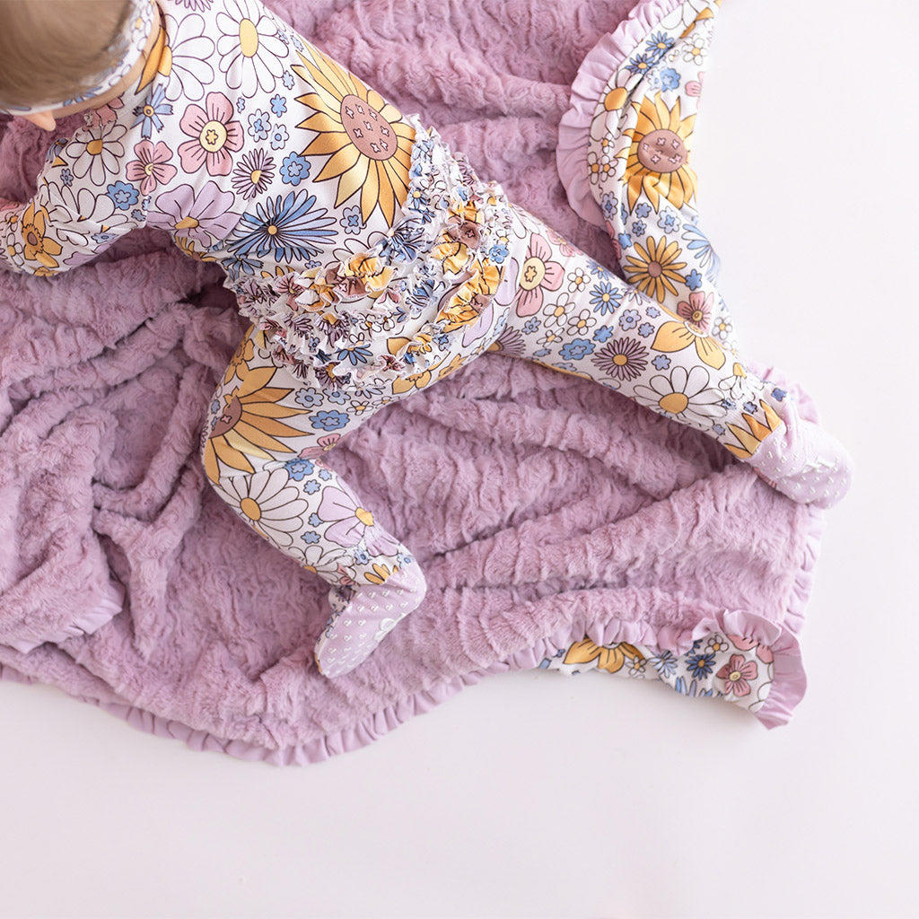 Presley Jane Minky Ruffled Luxette Patoo® Blanket
