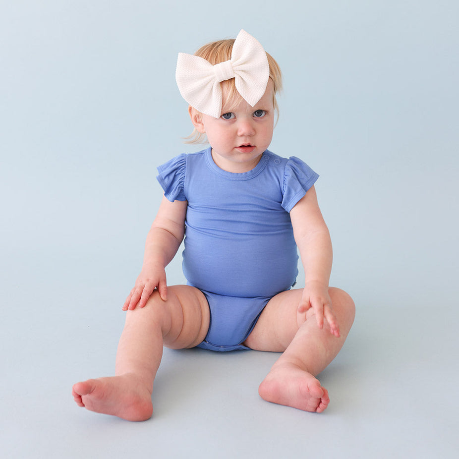 Chatham Blue Ruffled Bodysuit