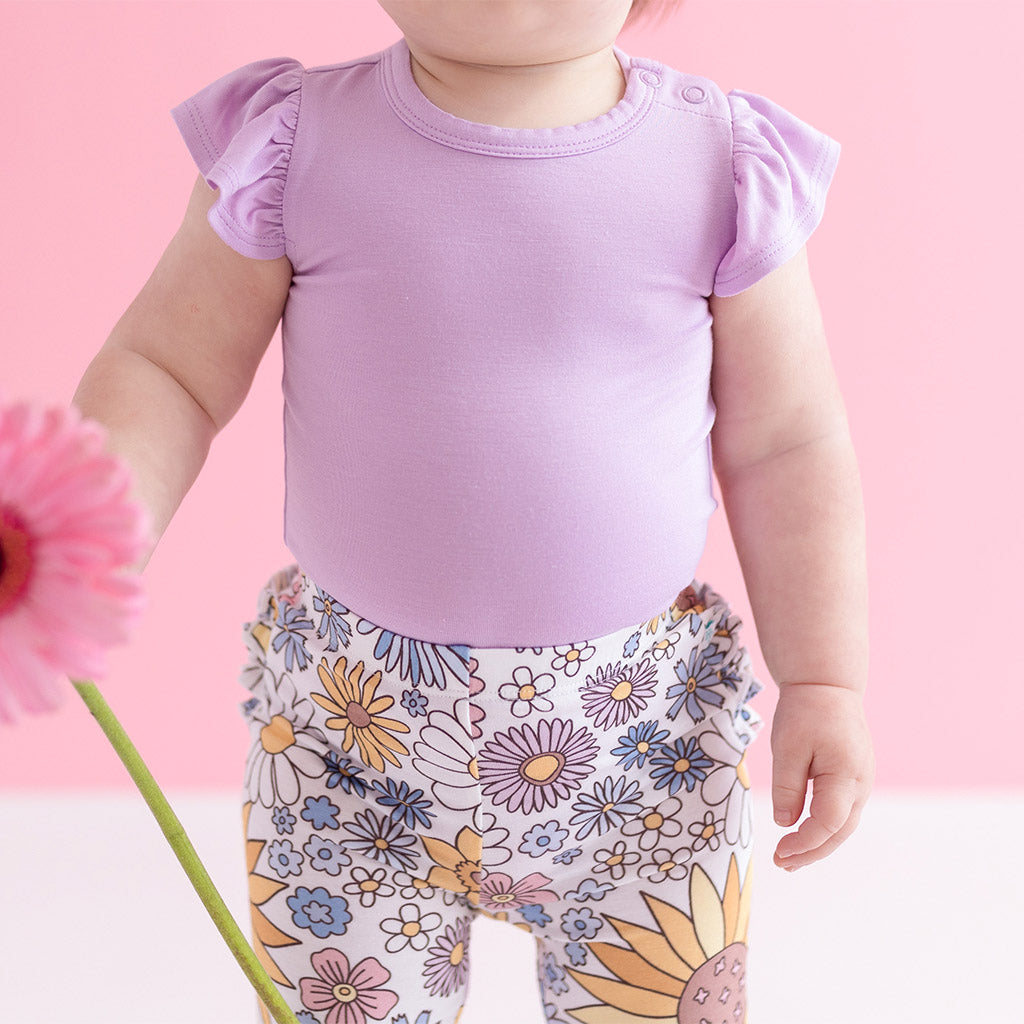 Raya Purple Ruffled Bodysuit