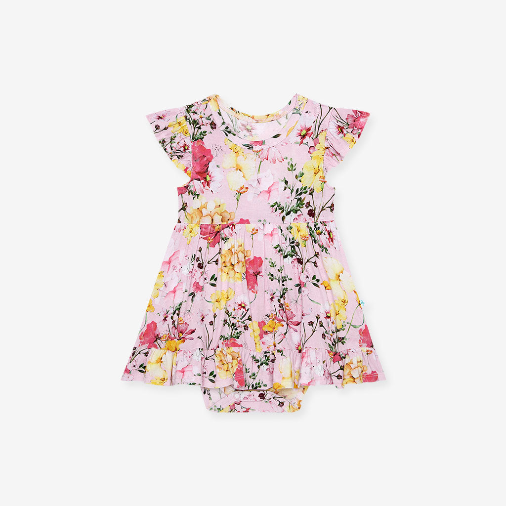 Gaia Ruffled Twirl Bodysuit Dress