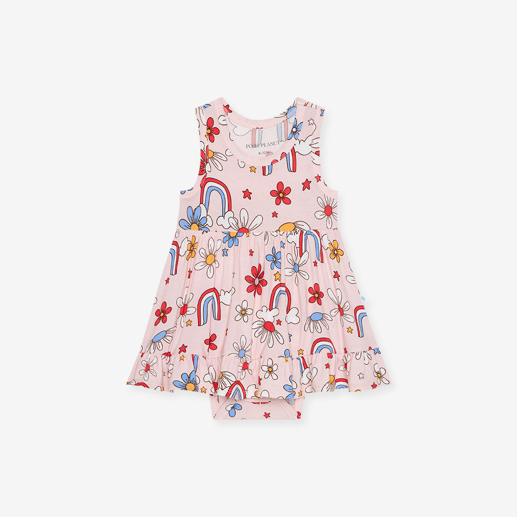 Jessie Racerback Ruffled Bodysuit Dress