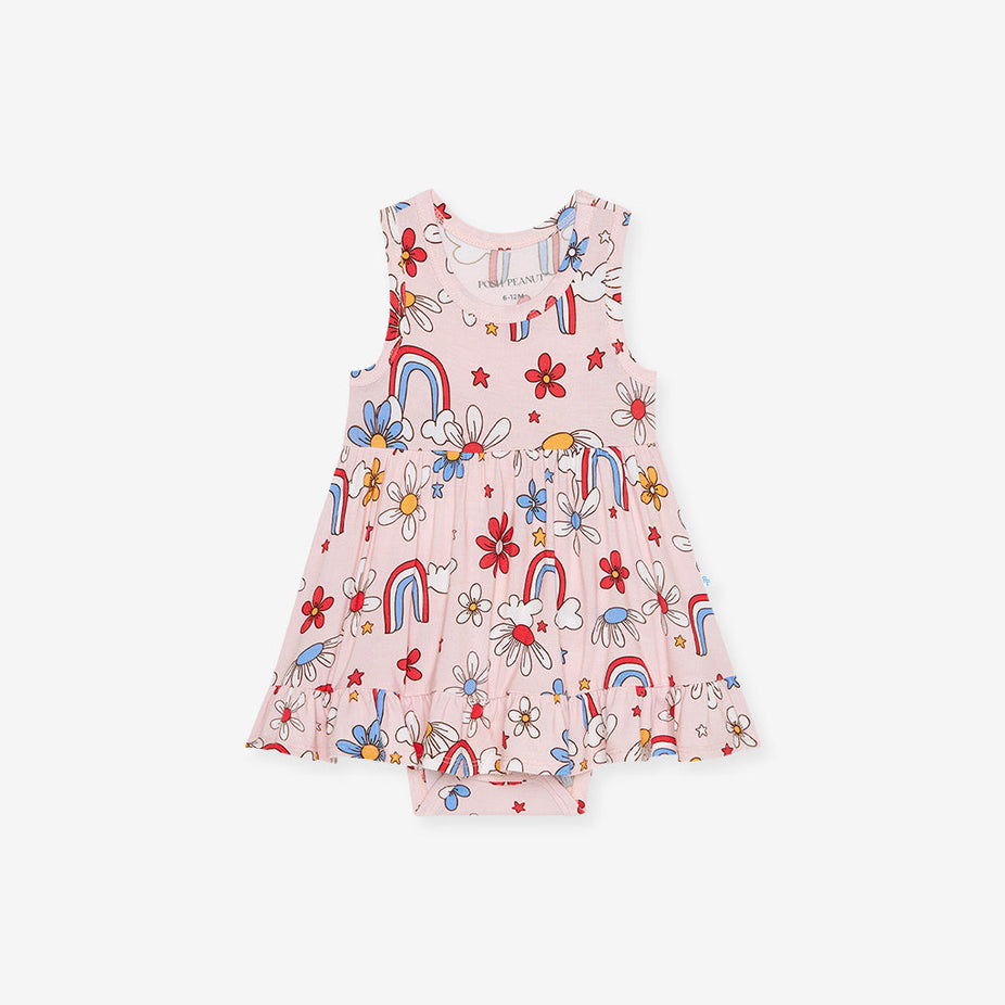 Jessie Racerback Ruffled Bodysuit Dress