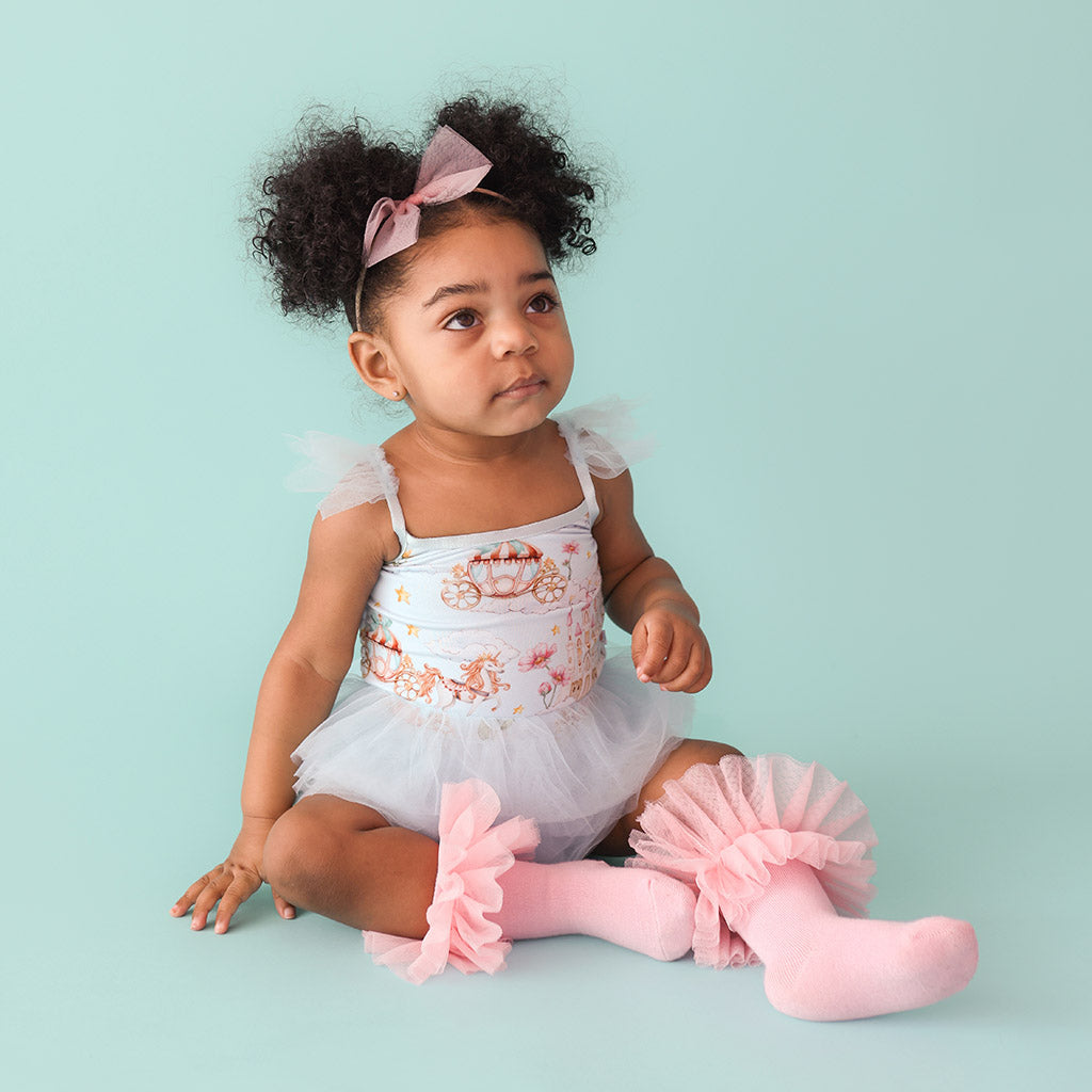 Catherine Tulle Smocked Bodysuit Dress