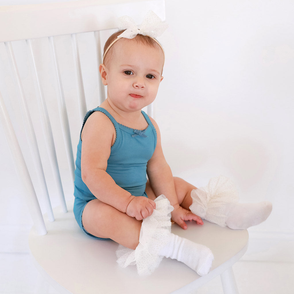 Celestial Blue Picot Bodysuit
