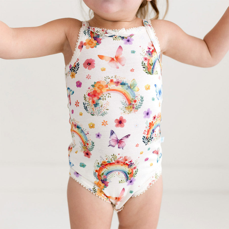 Lucky Rainbow Picot Bodysuit