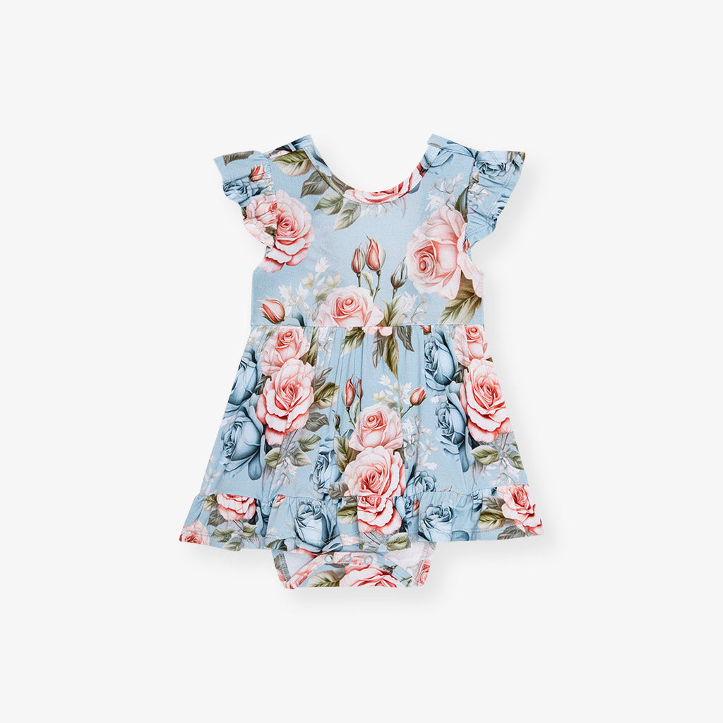 Mackenzie Tie Back Ruffled Bodysuit Dress