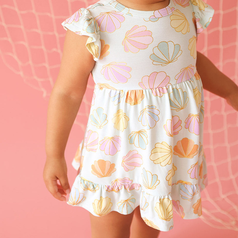 Shelly Tie Back Ruffled Bodysuit Dress