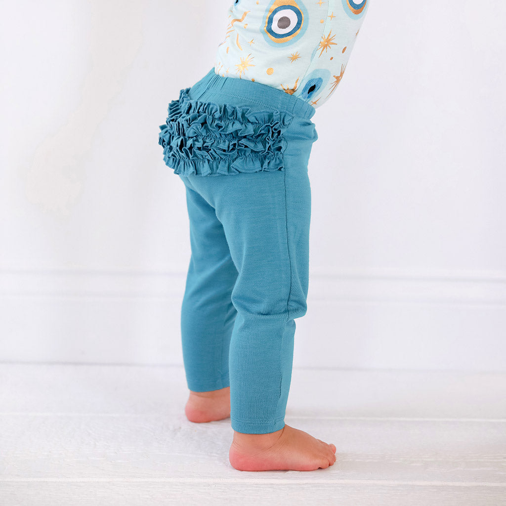 Celestial Blue Ruffled Bum Leggings