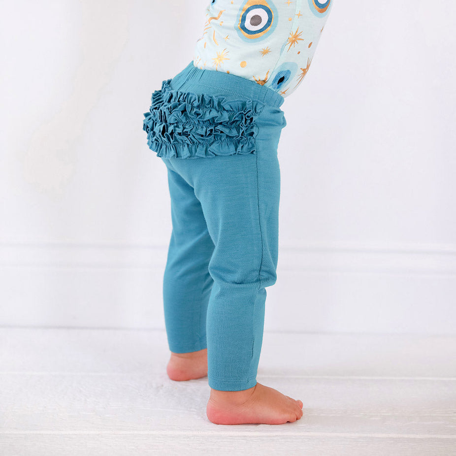 Celestial Blue Ruffled Bum Leggings