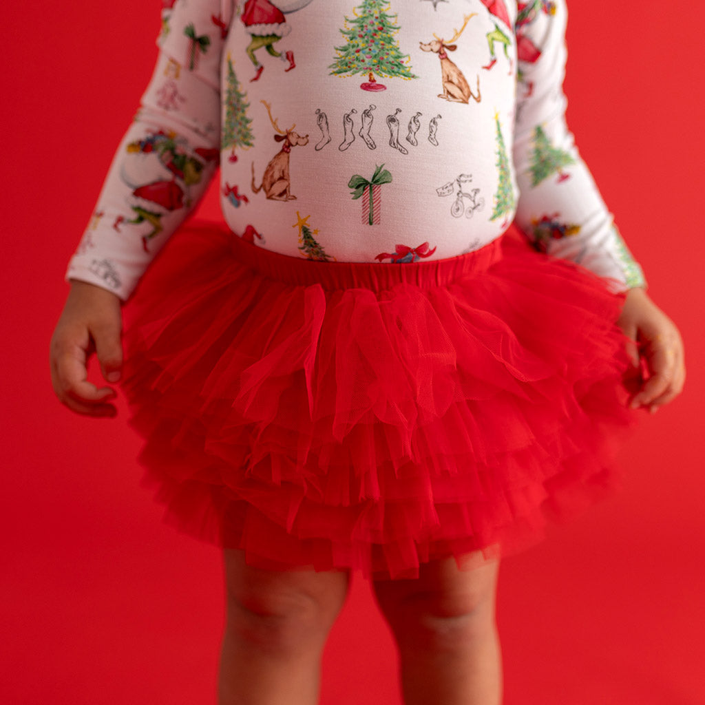 Garnet Red Tulle Bloomer