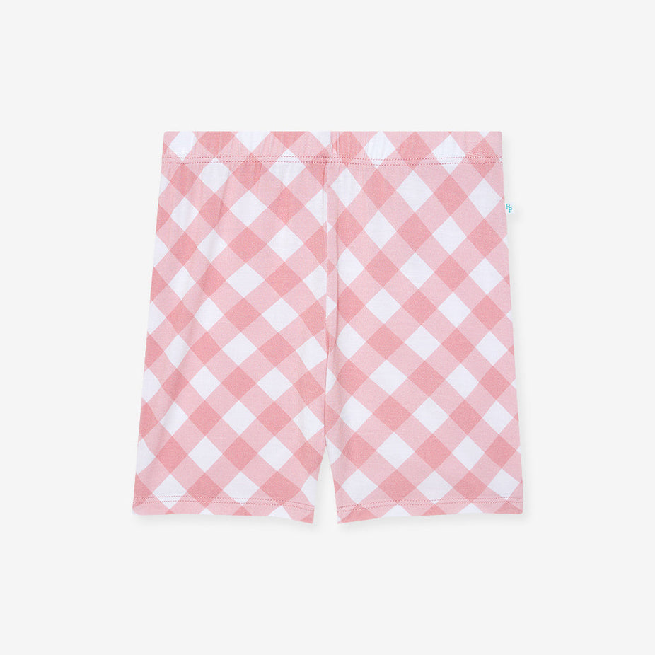 Dusty Rose Gingham Bike Shorts