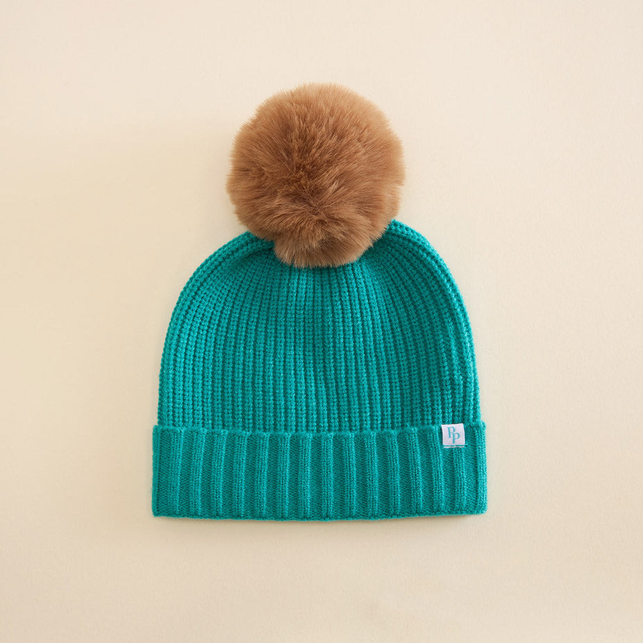 Signature Teal Pom Pom Beanie - Infant