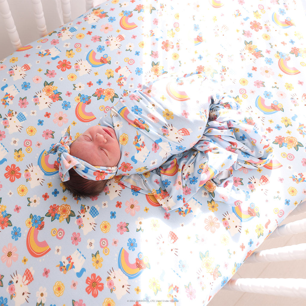 Springtime Blue Hello Kitty® Crib Sheet