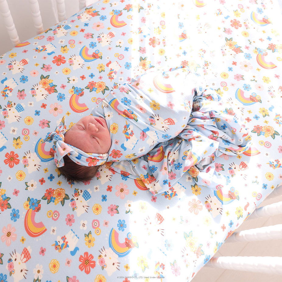 Springtime Blue Hello Kitty® Crib Sheet