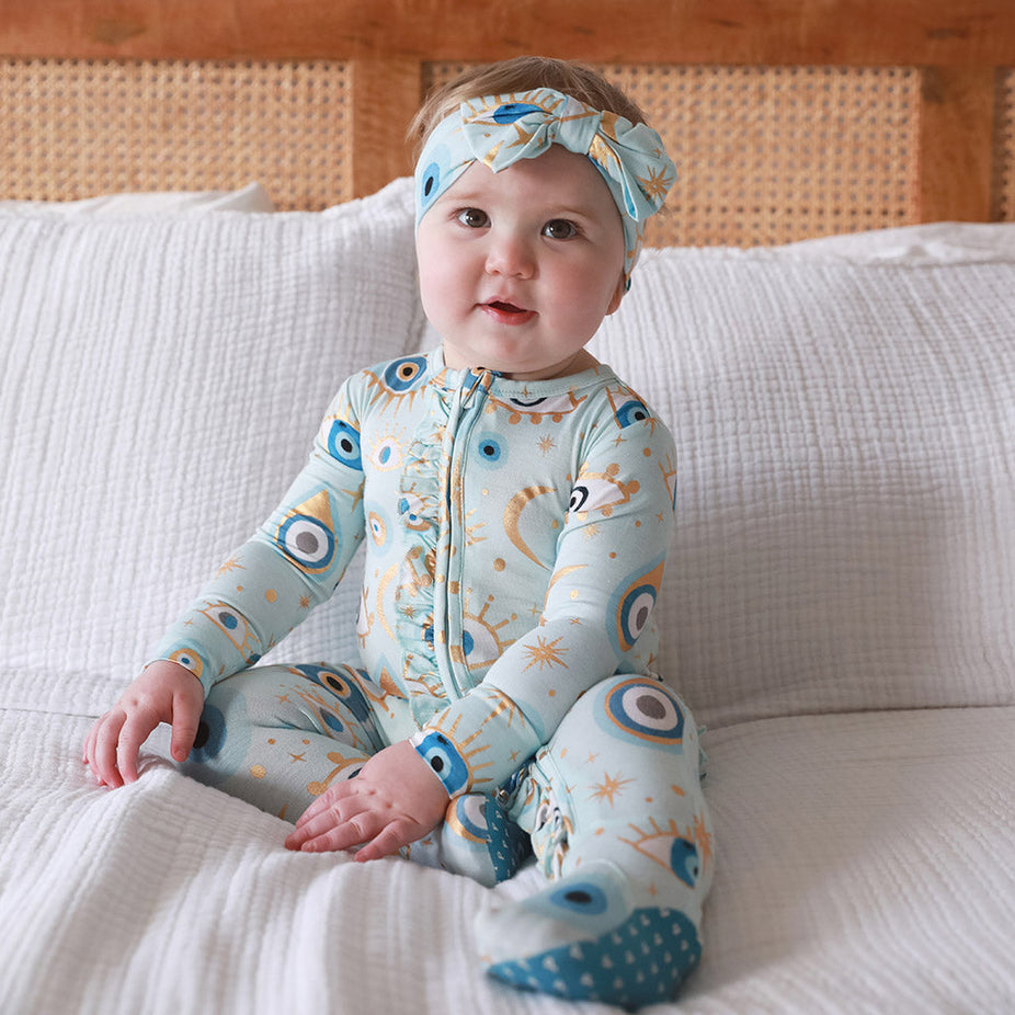 Celestial Fiona Footie Ruffled Zippered One Piece