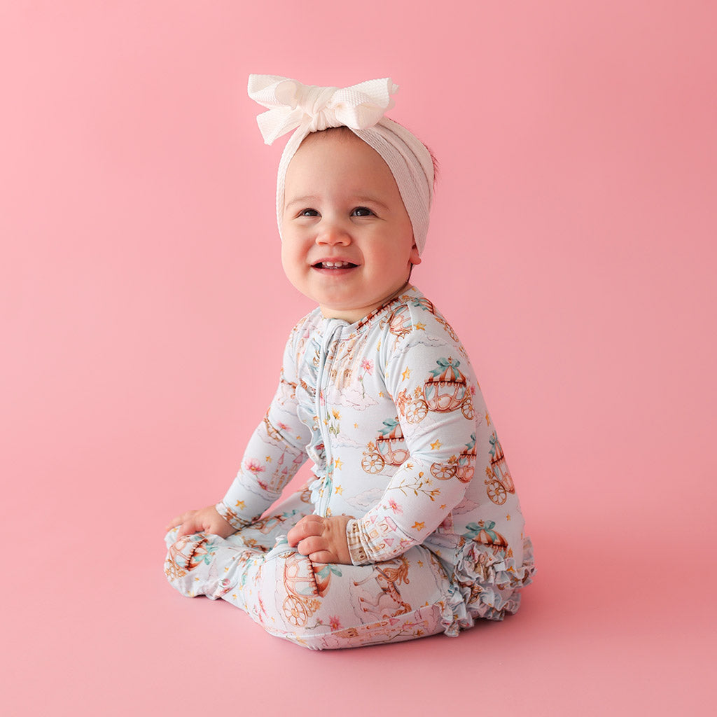 Catherine Footie Ruffled Zippered One Piece