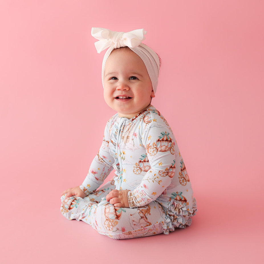 Catherine Footie Ruffled Zippered One Piece