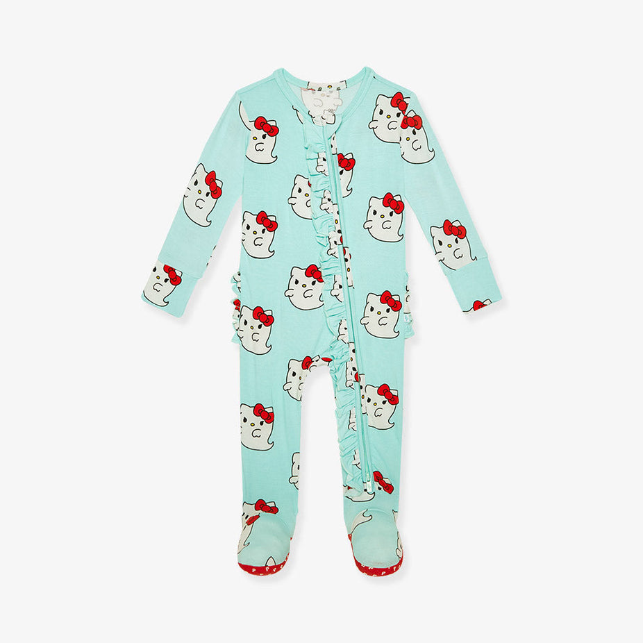 Hello Kitty® Ghost Footie Ruffled Zippered One Piece