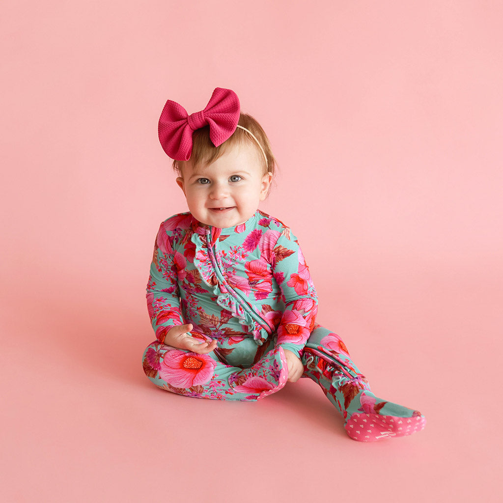 Kienna Footie Ruffled Zippered One Piece
