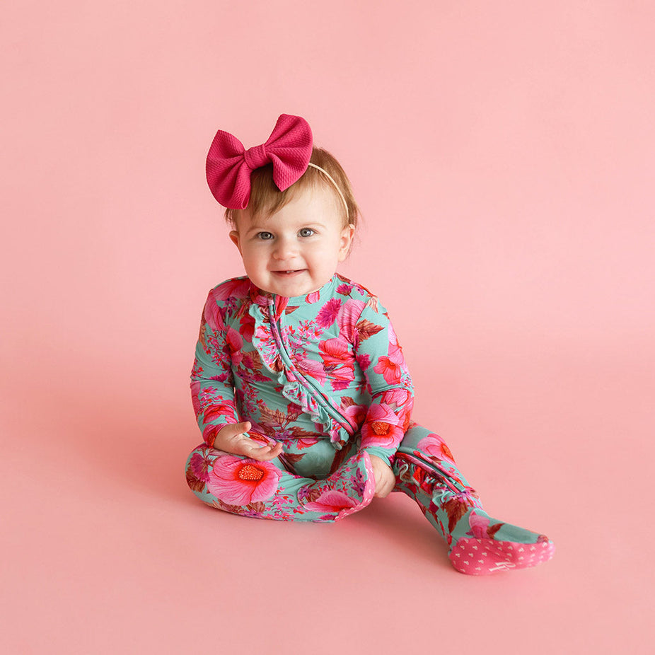 Kienna Footie Ruffled Zippered One Piece