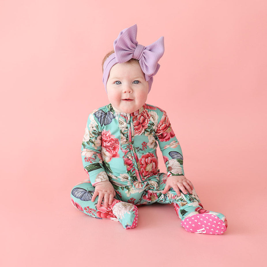 Nikki Danielle Footie Ruffled Zippered One Piece