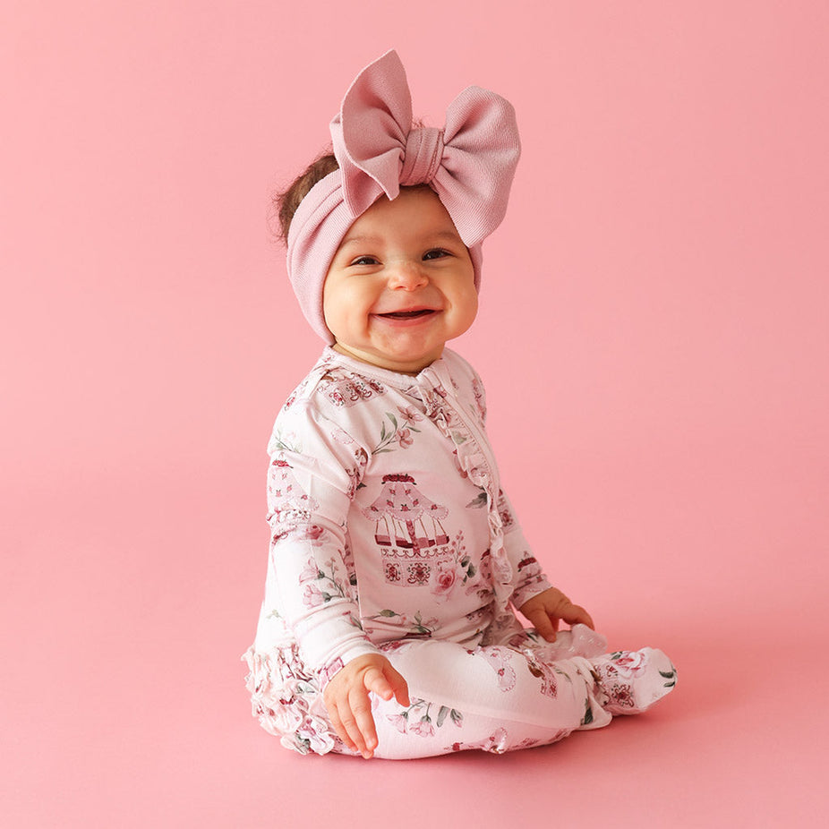 Parisian Carousel Footie Ruffled Zippered One Piece