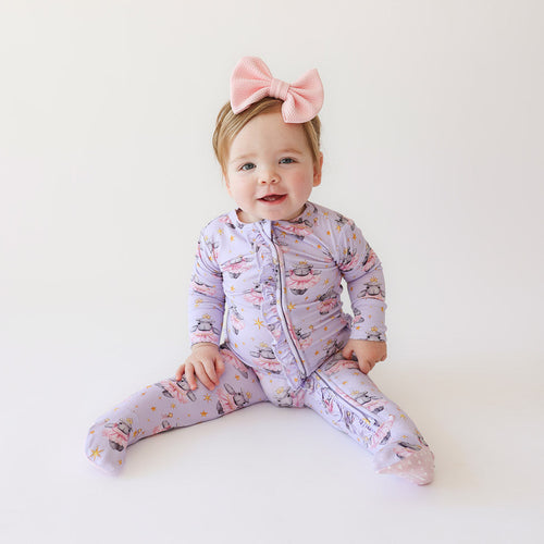 Philomena Footie Ruffled Zippered One Piece