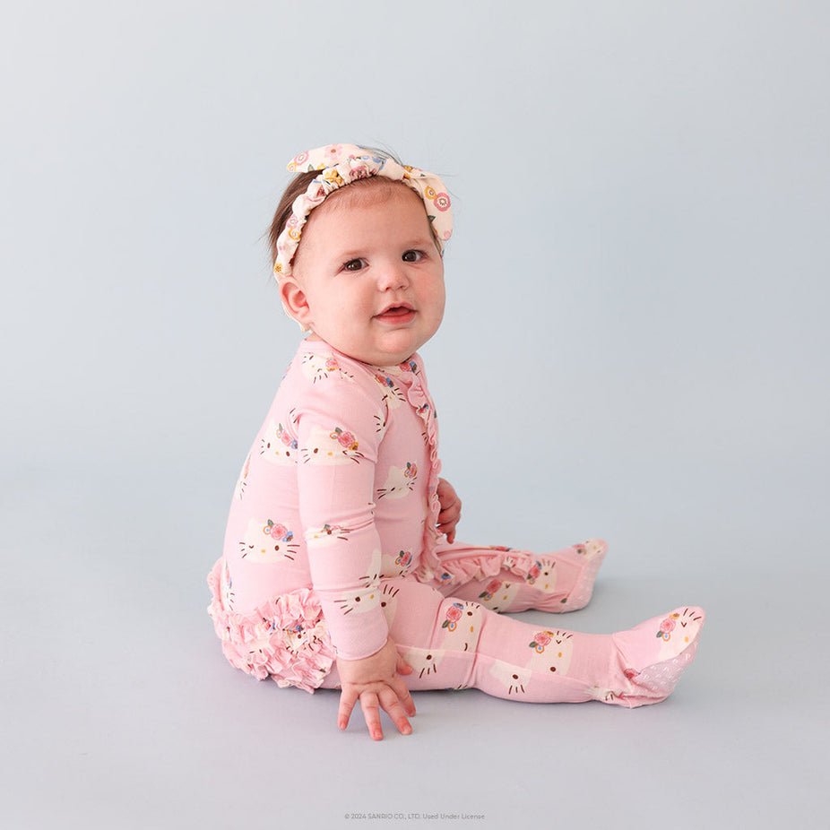Pastel Pink Hello Kitty® Footie Ruffled Zippered One Piece