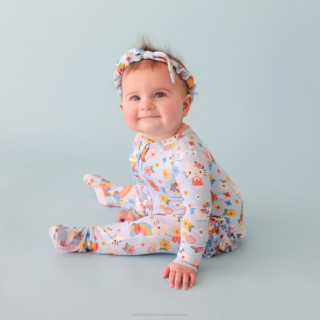 Springtime Blue Hello Kitty® Footie Ruffled Zippered One Piece