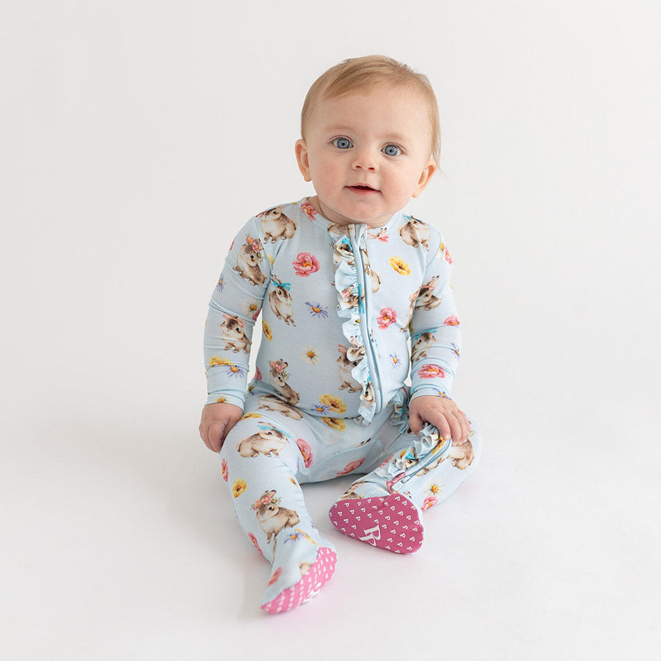 Tinsley Jane Footie Ruffled Zippered One Piece