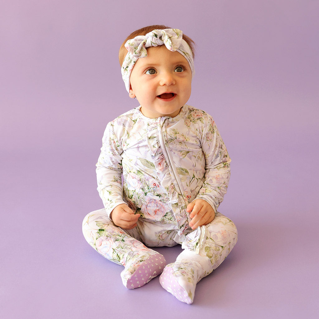 Vanna Footie Ruffled Zippered One Piece