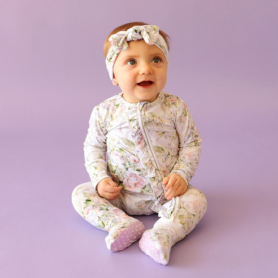 Vanna Footie Ruffled Zippered One Piece