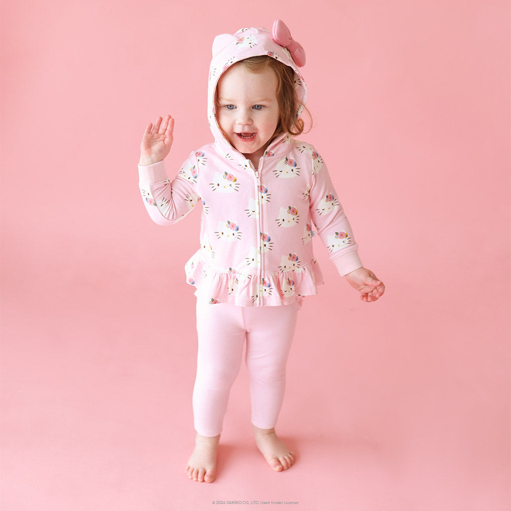 Pastel Pink Hello Kitty® French Terry Ruffled Zip Hoodie