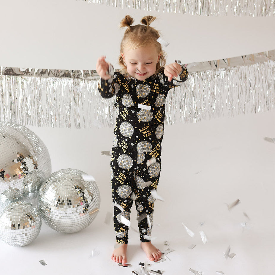 NYE Black Long Sleeve Toddler Pajamas Boogie Down