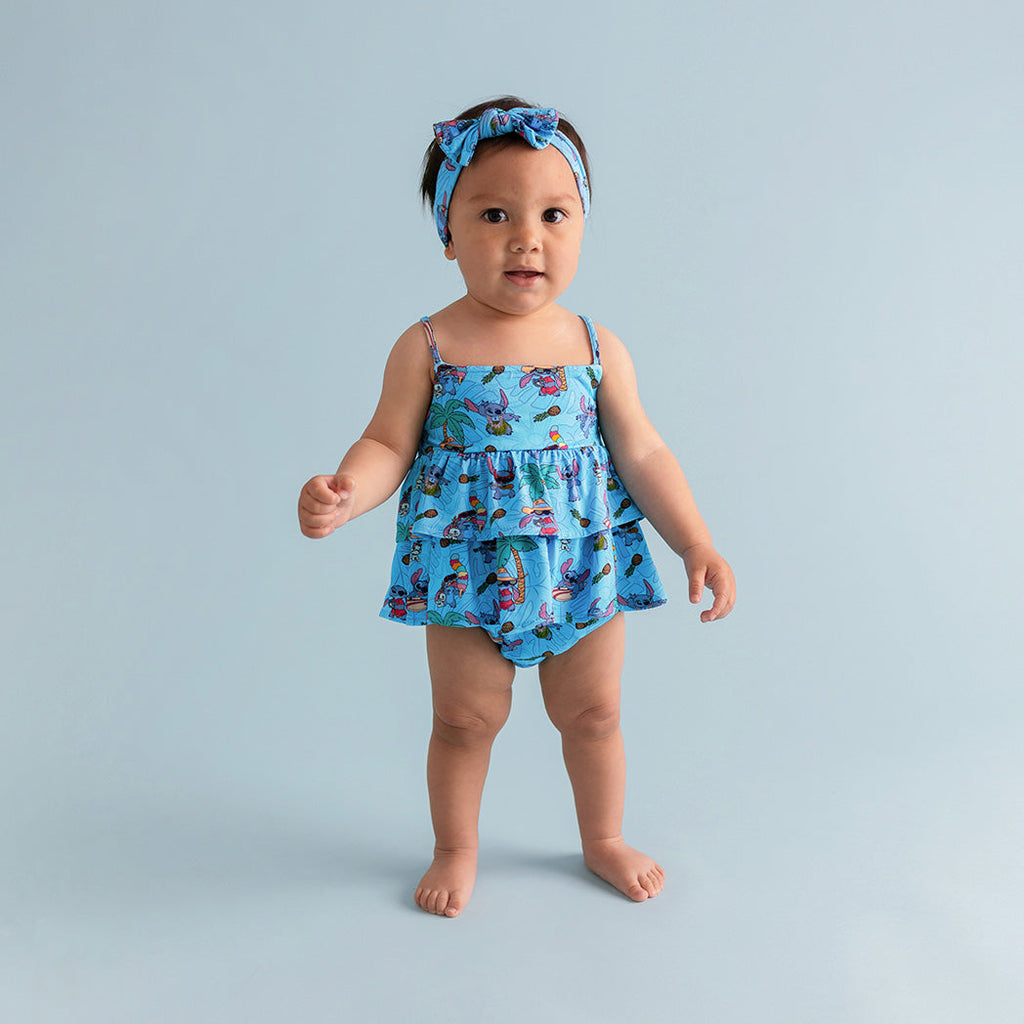 Disney Tropical Stitch Ruffled Bubble Romper