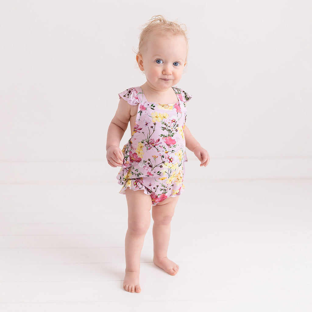 Gaia Ruffled Strap Bubble Romper