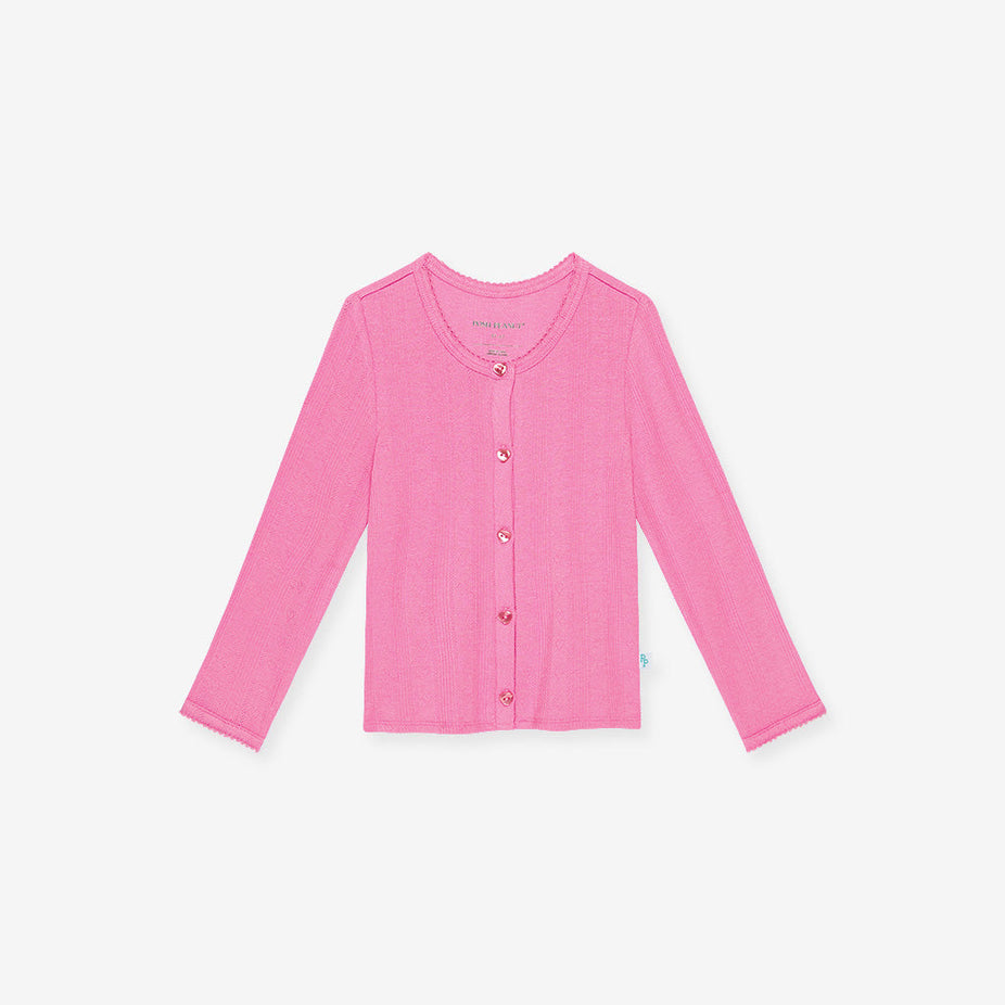 Cruisin' Pink Pointelle Cardigan