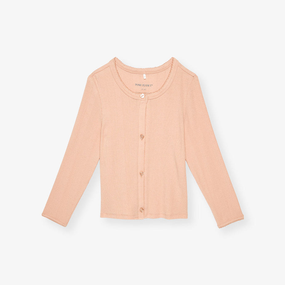 Dusty Blush Pointelle Cardigan