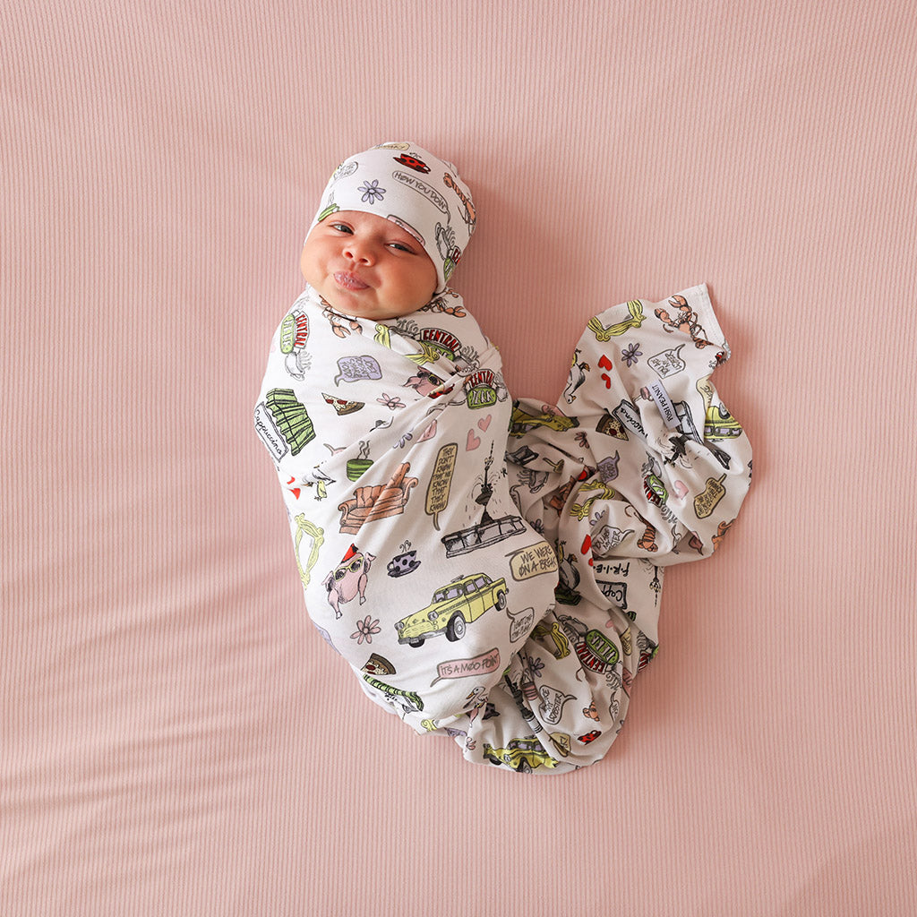 Friends Swaddle Beanie Set